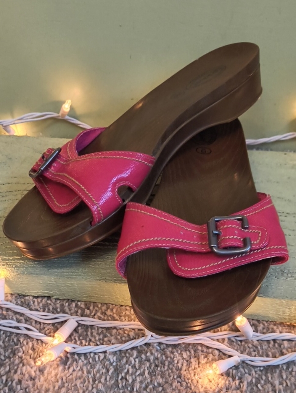 Women's Dr. Scholl's Advanced Comfort Pink Single Buckle Sandals 9
